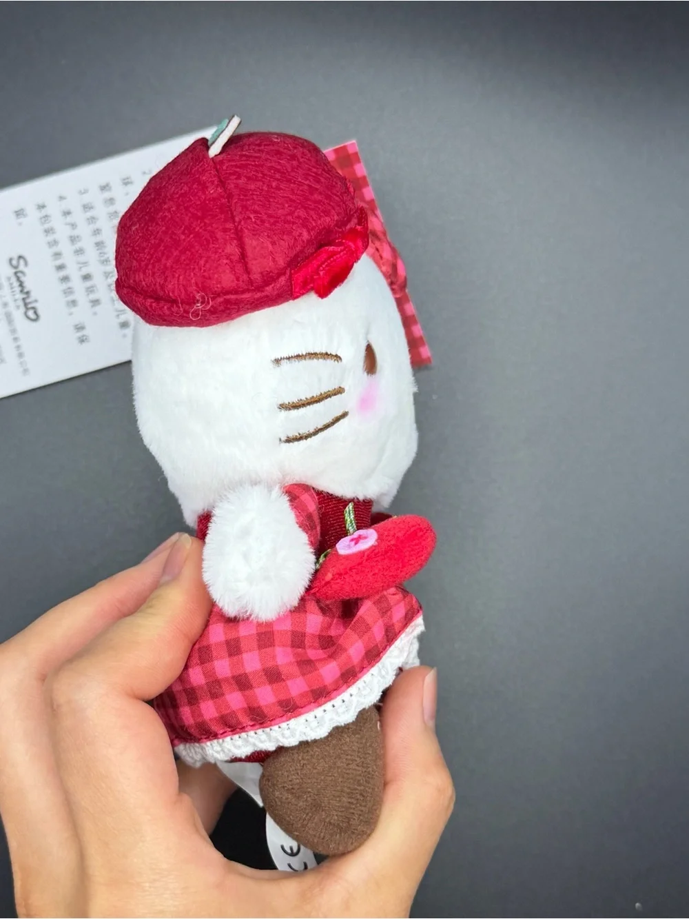 Sanrio the Autumn Apple Series Hello Kitty plush/keychain Mk188